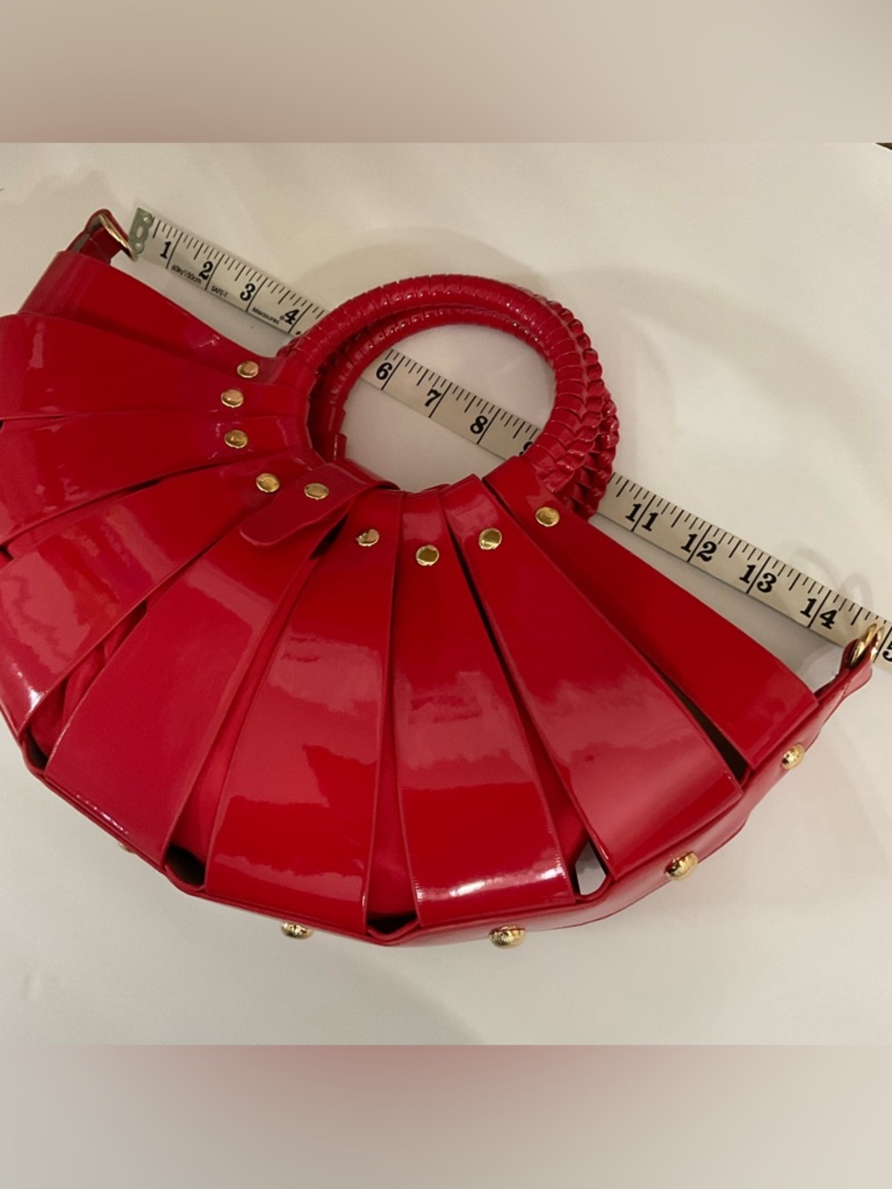 Red Faux Leather Handbag Crossbody Fashion Trendy - Picture 10 of 10